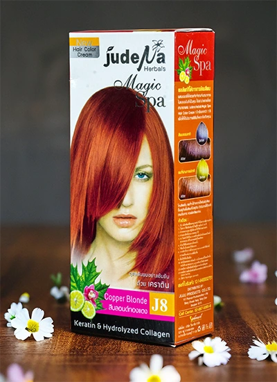 ครีมย้อมสีผมสีบลอนด์ทองแดง J8 จูดีน่า