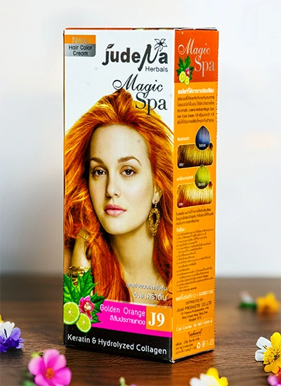 ครีมย้อมสีผมสีส้มประกายทอง J9 จูดีน่า