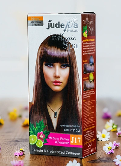 ครีมย้อมสีผมสีน้ำตาลกลาง J17 จูดีน่า