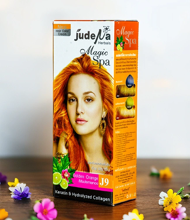 ครีมย้อมสีผมสีส้มประกายทอง